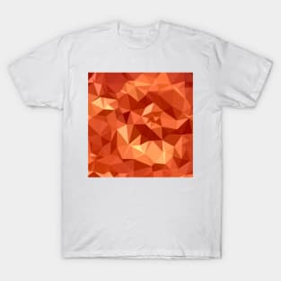 Atomic Tangerine Orange Abstract Low Polygon Background T-Shirt